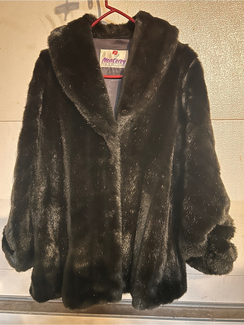 Monterey Women's Black Faux Fur Coat - Plush Hooded Jacket
